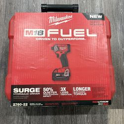 Brand new Milwaukee M18 surge impact driver kit with battery