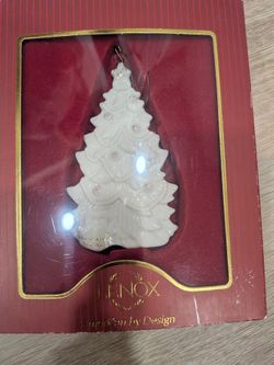 Lenox American by Design Porcelain Christmas Tree Ornament Gold Accents Boxed