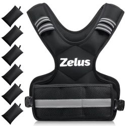 ZELUS Weighted Vest for Men and Women 4-10lb Vest with 6 Ironsand Weights for Home Workouts | Adjustable Body Weight Vest Exercise S
