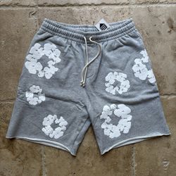 Denim Tears Shorts - Gray On White M&L