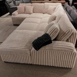 Living Space Family Sectional Couch Set Fast Delivery Military Discount Only $39 down payment 👉 Please ask Jon Green for a discount when you arrive!