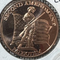 #110 1 oz .999 Fine Copper – “Second Amendment Patriotism” Collectible Bullion Round | Premium Strike 