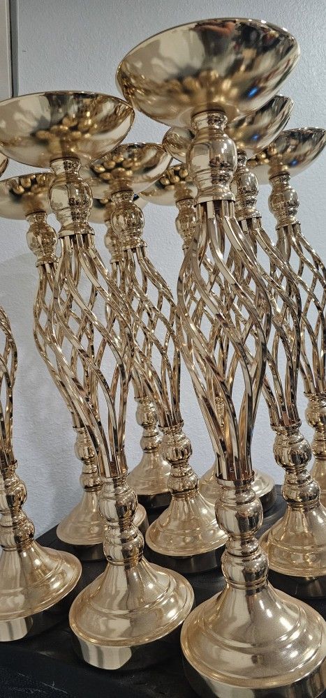 12 PCS Metal Gold Centerpieces for Table