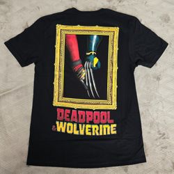 Deadpool Wolverine Marvel Graphic Tee Men Medium Black Movie Shirt NWT