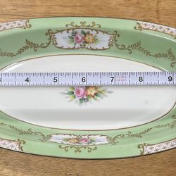 Vintage Japanese Porcelain Hand Painted Celery Dish