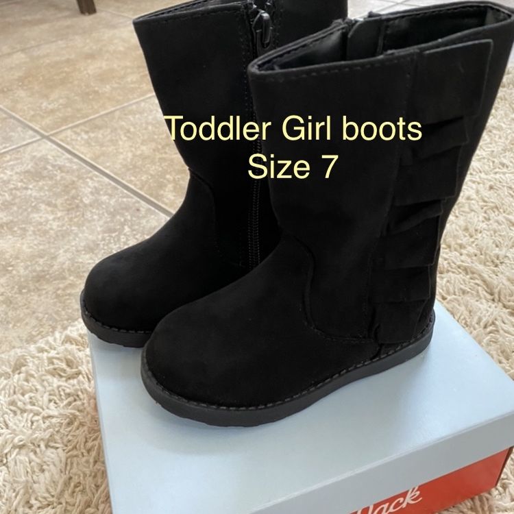Toddler Girl Boots Shoes Black Size 7