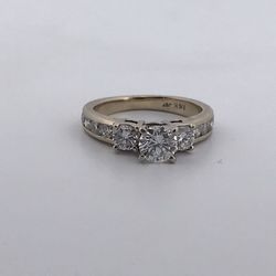 14k White Gold 1.35ct Diamond Ring Size 5.5