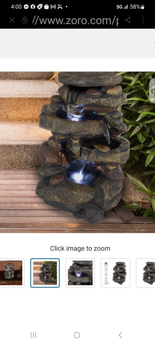 Waterfall Fountain w/LED..new In Box
