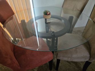 Dining glass table & chairs