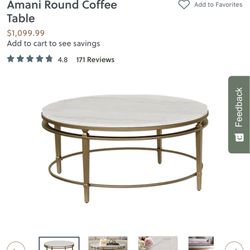 Havertys Marble Coffee Table