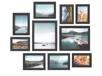 SONGMICS Picture Frames, 10 Pack Collage Picture Frames with Two 8x10, Four 5x7, Four 4x6, Photo Frame Set for Wall Gallery Decor, Hanging or Tabletop