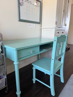 Teal Kids Desk and Chair Set (x2)