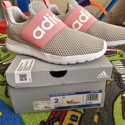 NEW Adidas Girls Sneakers Lite Racer Adapt 4.0 Slip-On Running Shoes
