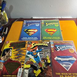 5 Vintage Superman Comics 