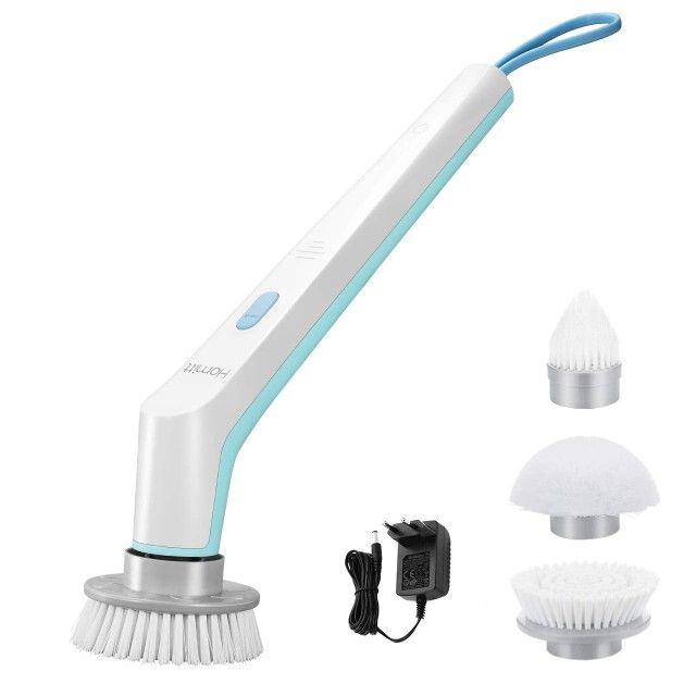 Homitt Cordless Power Scrubber Electric HM402A 3 Cleaning Brush Heads