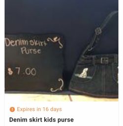 Denim Skirt kids purse