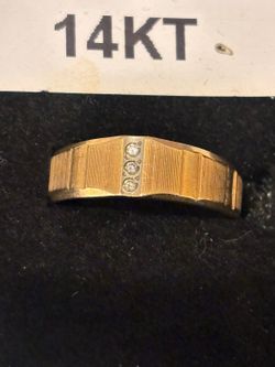 Men Gold Diamond Ring 14kt