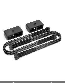 Rear Lift Kit 2 Inch for F250 F350 Super Duty (2011-2025), 2-Piece Lift Blocks & 4-Piece Axle Extended U Bolts (Round U-Bolts) Compatible with Ford F-
