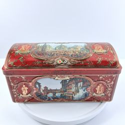 Lebkuchen-Schmidt Domed Metal Cookie Tin Biscuit Canister E. Otto German Vintage