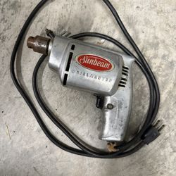Antique Sunbeam Drillmaster electric drill, likely from the late 1950s or early 1960s. Works great. 