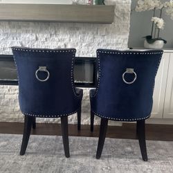 Set of two Beautiful Blue Accent Chairs 