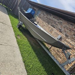 15ft Alweld Boat With 16hp Go Devil. 