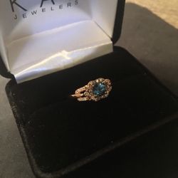 Kay Jewelers Le Vian Blue Topaz w/ Diamonds Ring