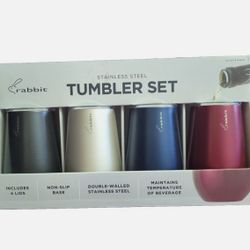 Rabbit Stainless Steel Wine Tumblers (set Of 4)