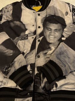 Muhammad Ali Quilted Jacket – Tribute Graphic Coat – Size L