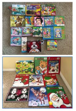 26 Preschool Toddler Kids Jigsaw Puzzles Puzzle lot - Disney Store, Star Wars, Christmas