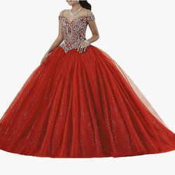 Red quinceanera dress size 6