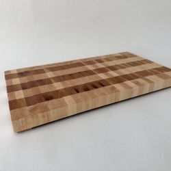 Handmade End Grain Cutting Board, Cherry and Maple Wood