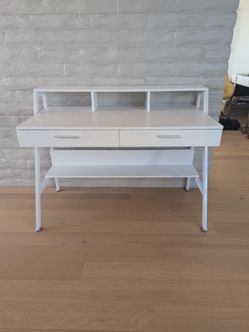 White Desk with storage