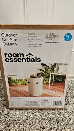 1lb Round Column Fire Pit Tan - Room Essentials