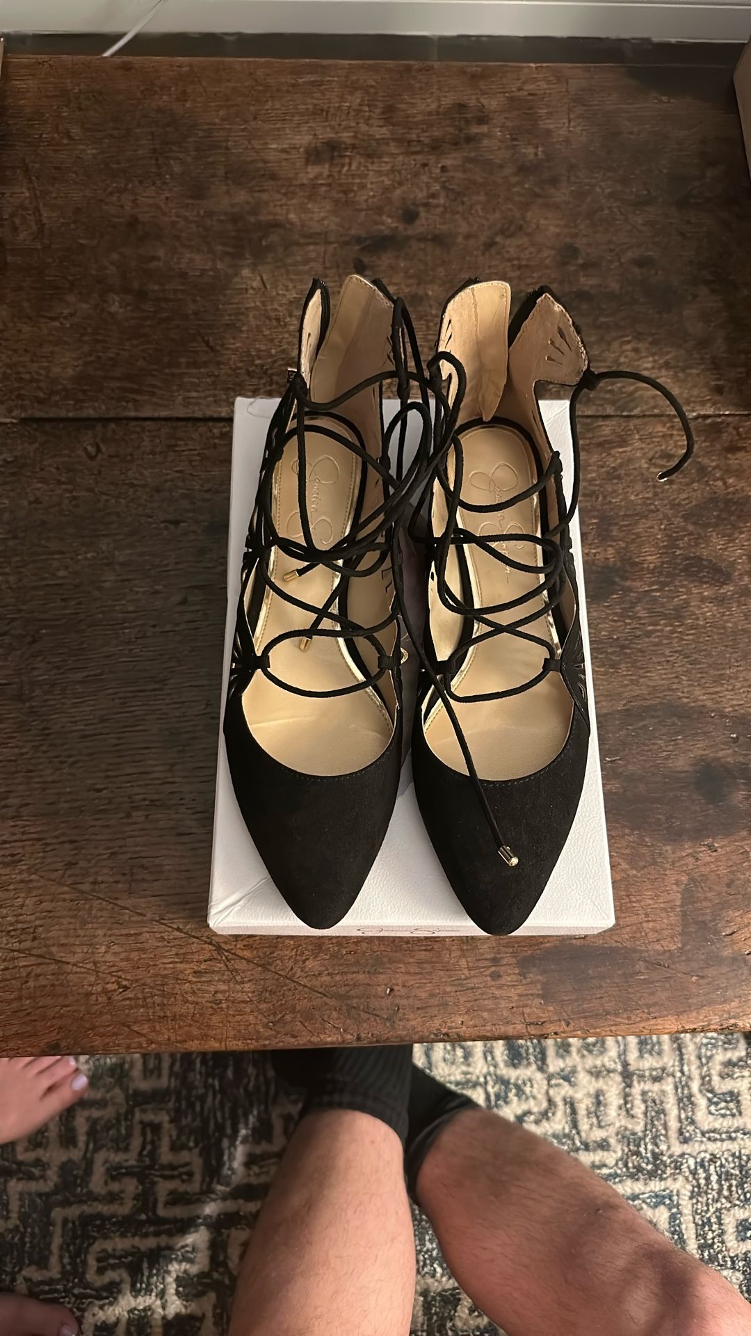 Jessica Simpson Lace Up Flats (size 9)