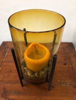 Candle Vase With Metal Stand 