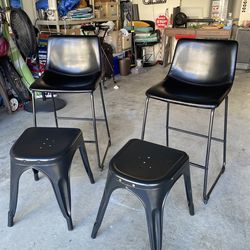 Leather counter height  barstools chairs home furniture