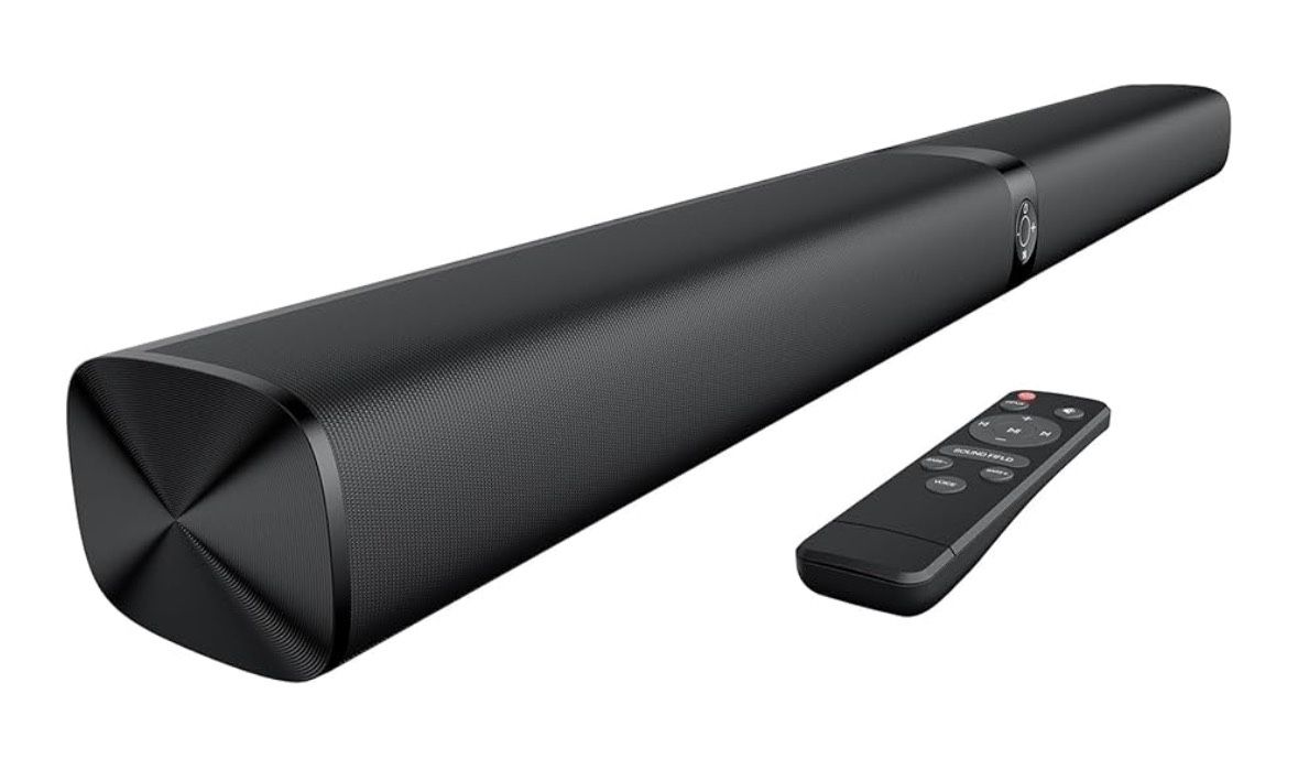Sound Bar for Smart TV, 80W Soundbar with Bluetooth/ARC/Opt/AUX Connect, Dynamic Volume Boost