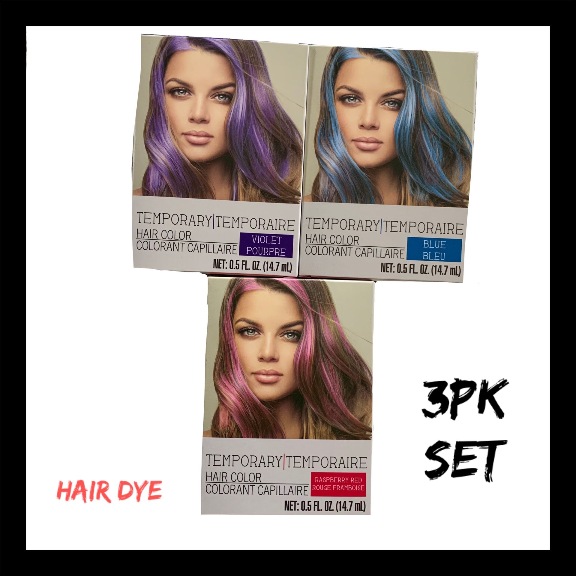 NIB Temporary Hair Color 3Pk Set
