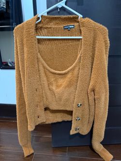 Fashion Nova Fuzzy Knit Two-Piece Sweater Set