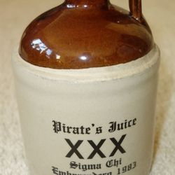 Vintage Sigma Chi Fraternity Ceramic Pirate's Juice Jug