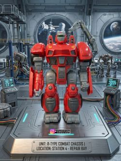 Hap-P-Kid Cybotronix M.A.R.S. (Motorized Attack Robo Squad) electronic walking robot (specifically the red model, such as the Flame Racer variant)