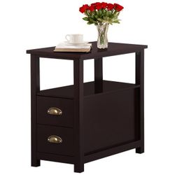 Night stand/Chairside Table with 2 Drawer and Shelf - New