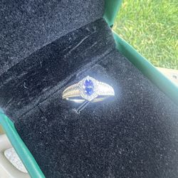Adjustable Tanzanite Silver Ring