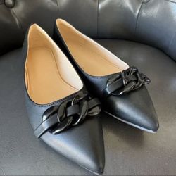 H&M Black Braided Embellishment Casual Everyday Flats