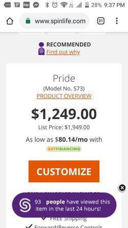 Pride electric scooter