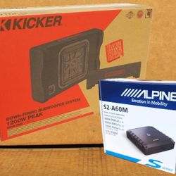 Kicker Shallow L7 Solo-Baric 12" Dual Voice Coil Subwoofer L7T12 Bass System L7TDF12 Alpine S Series Mono Amplifier 1200 Watts S2-A60M Package 