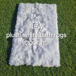 New Plush White Bath Rug Bathroom Home Decor Shaggy Bath Mat Remodel