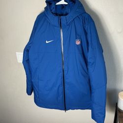 Nike NFL Shield Blue Football Down Hooded Puffer Jacket DC3054-431 Men’s Size M