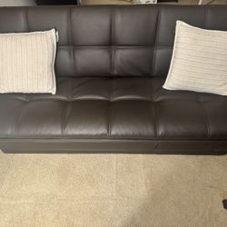 Sofa Bed (Black Leather)